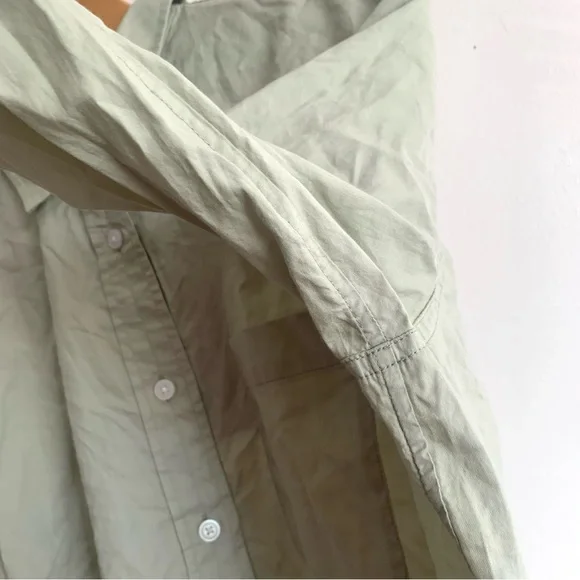 New Everlane The Silky Cotton Way Short Shirt in Laurel Green Size Medium - Picture 12 of 13